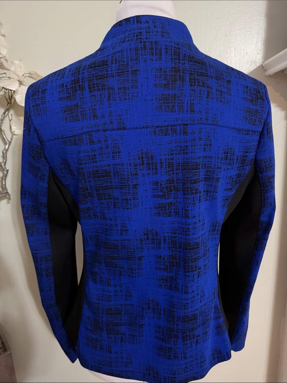 DKNY Blazer Cobalt Blue Asymmetrical Zip Large - Picture 5 of 7